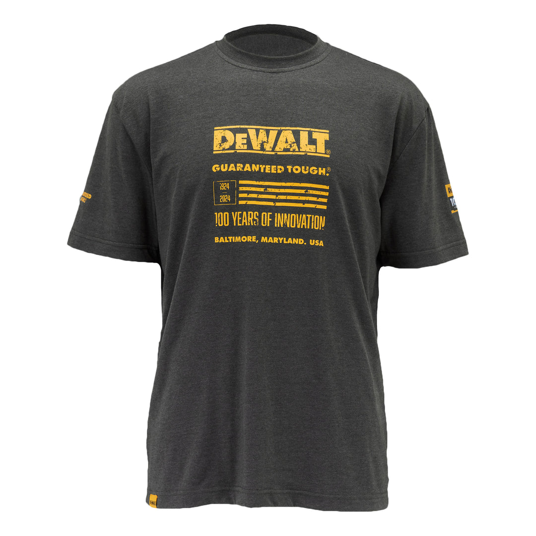 DEWALT 100 Year Men's Graphic T Shirt, Grey, Front View