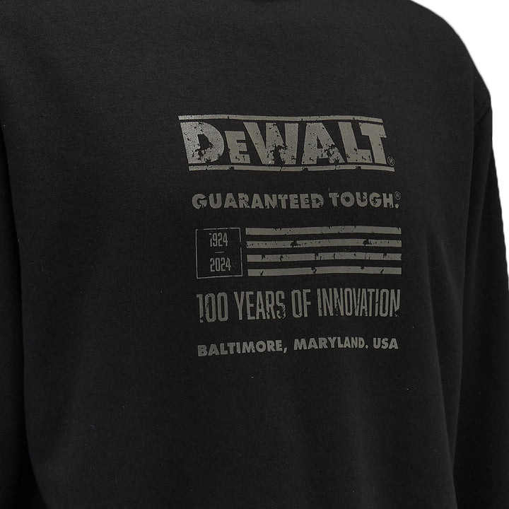 DEWALT 100 Year Men's Graphic Sweatshirt, Black, Detail View