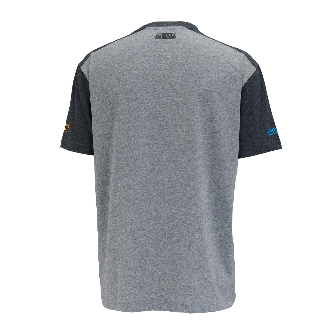 DEWALT Chico Men's CoolMax Wicking Cottonpoly, Regular Fit, Crew Neck T Shirt, Grey, Back View