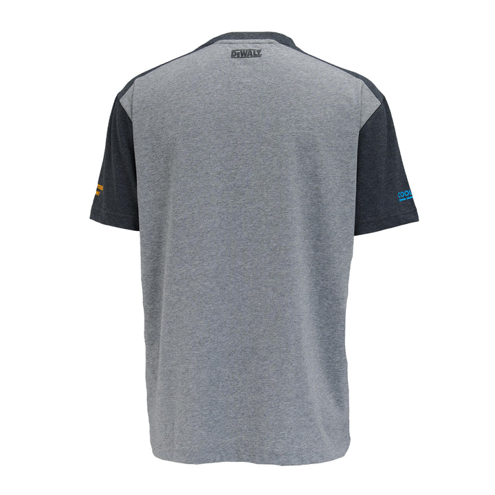 DEWALT Chico Men's CoolMax Wicking Cottonpoly, Regular Fit, Crew Neck T Shirt, Grey, Back View