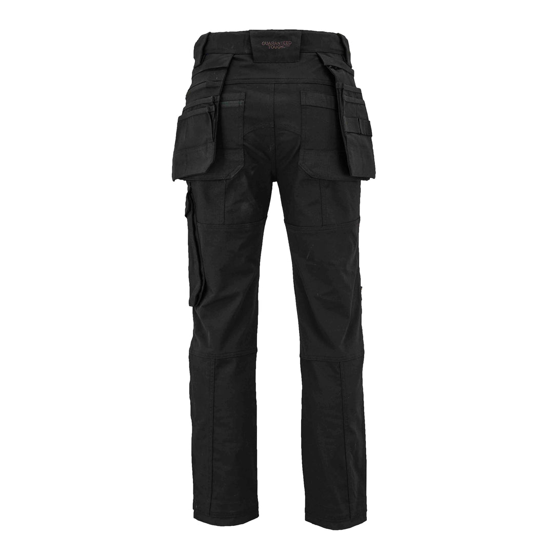 DEWALT Columbus Men's Pro-Stretch, Zip Off Holster Pocket, Ultimate Work Trousers, Black, Back View