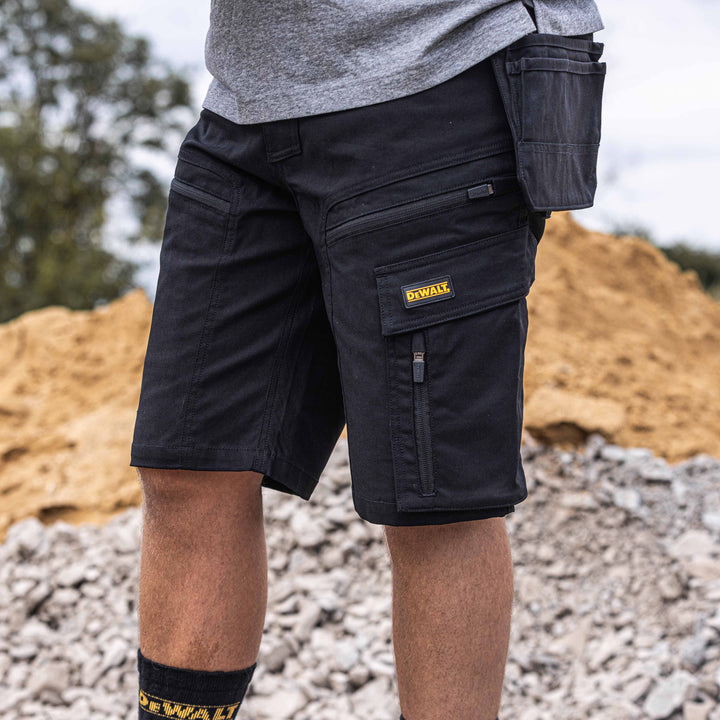 DEWALT Columbus Men's Pro-Stretch, Zip Off Holster Pocket, Slim Fit Work Shorts