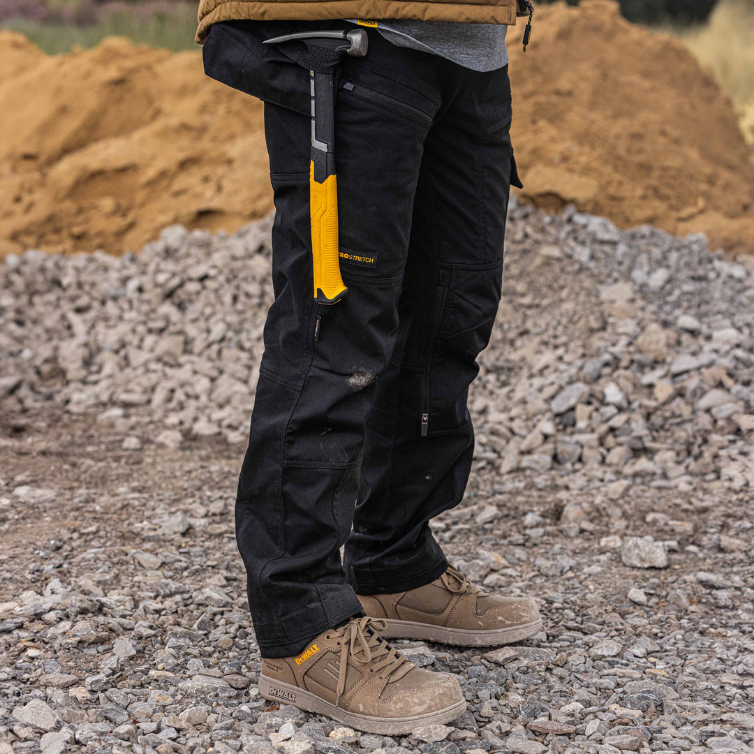 DEWALT Columbus Men's Pro-Stretch, Zip Off Holster Pocket, Ultimate Work Trousers, Black, Model Detail View