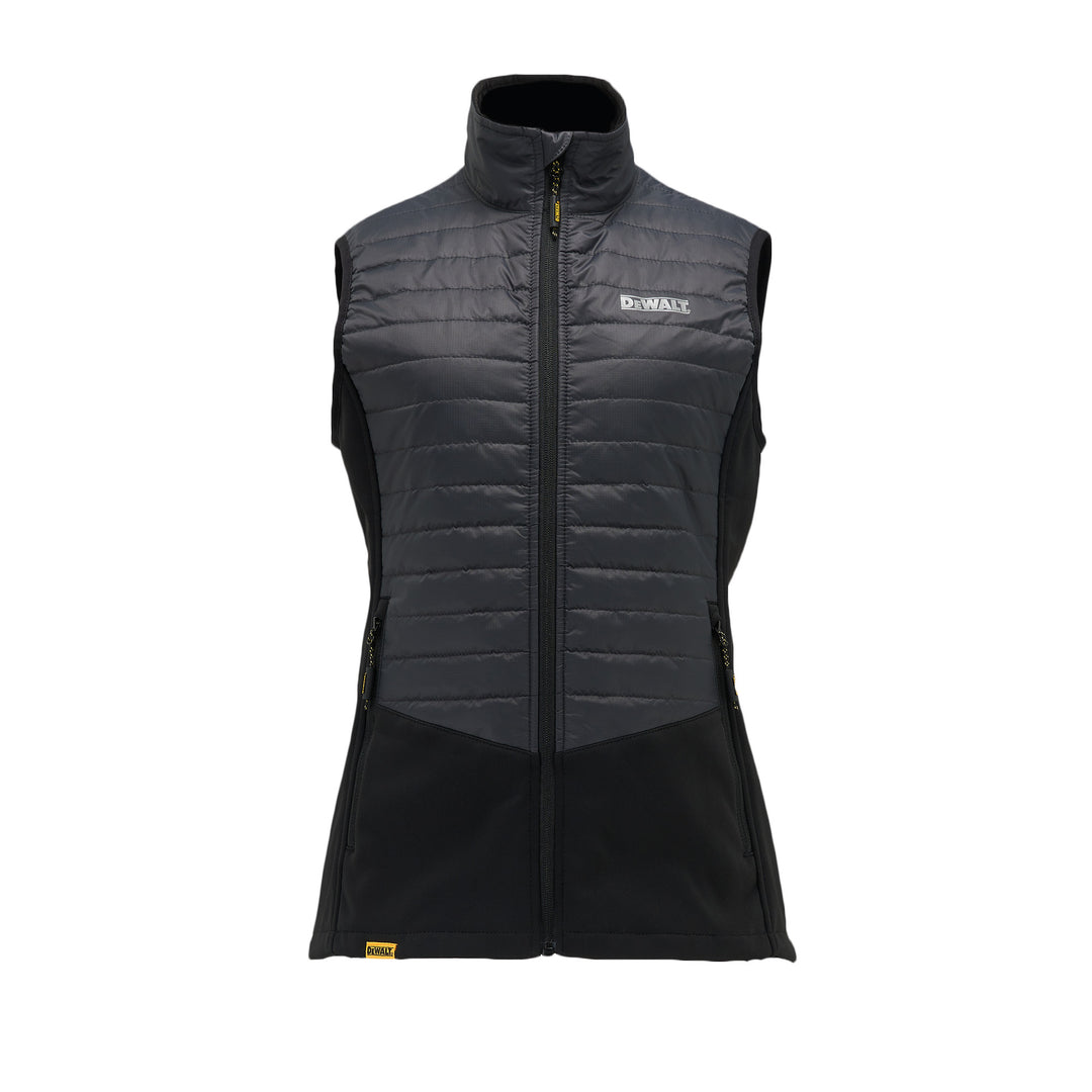 DEWALT Florence Women's Lightweight, Insulated, Rip Stop, Slim Fit Gilet, Black/Grey Front View