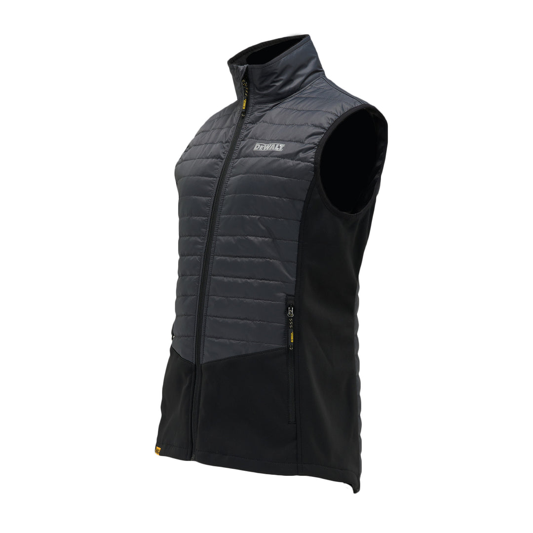 DEWALT Florence Women's Lightweight, Insulated, Rip Stop, Slim Fit Gilet, Black/Grey 3/4 View