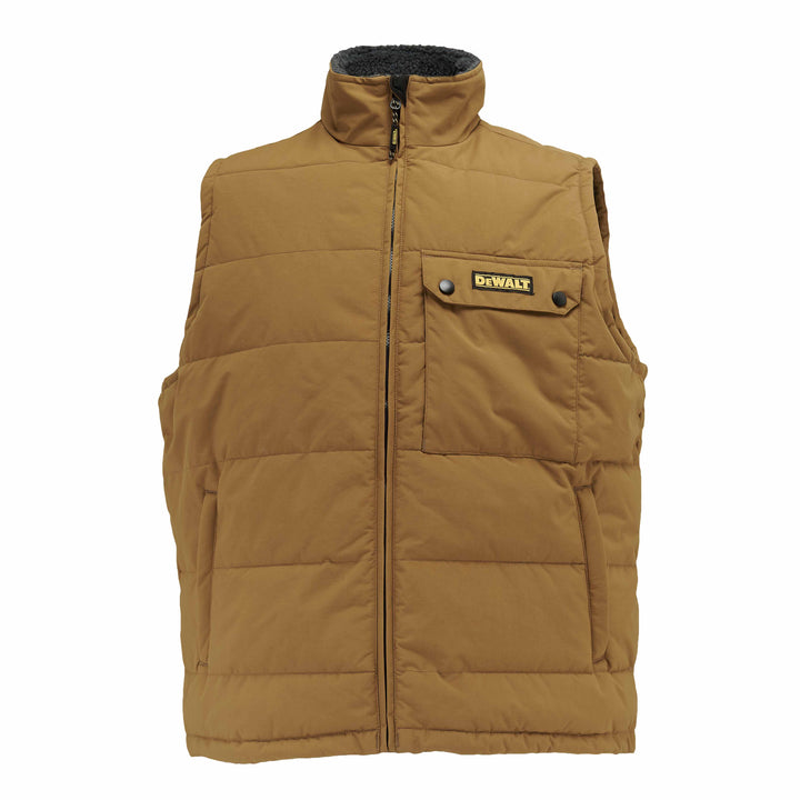 DEWALT Guildford Men's Borg Fleece Lined, Water Resistant, Puffer Work Gilet Front View