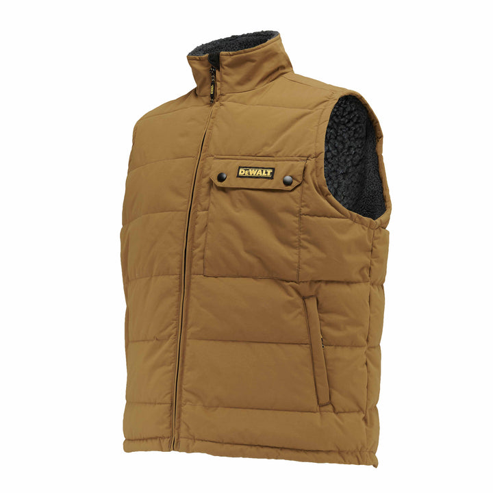 DEWALT Guildford Men's Borg Fleece Lined, Water Resistant, Puffer Work Gilet 3/4 View Facing Right