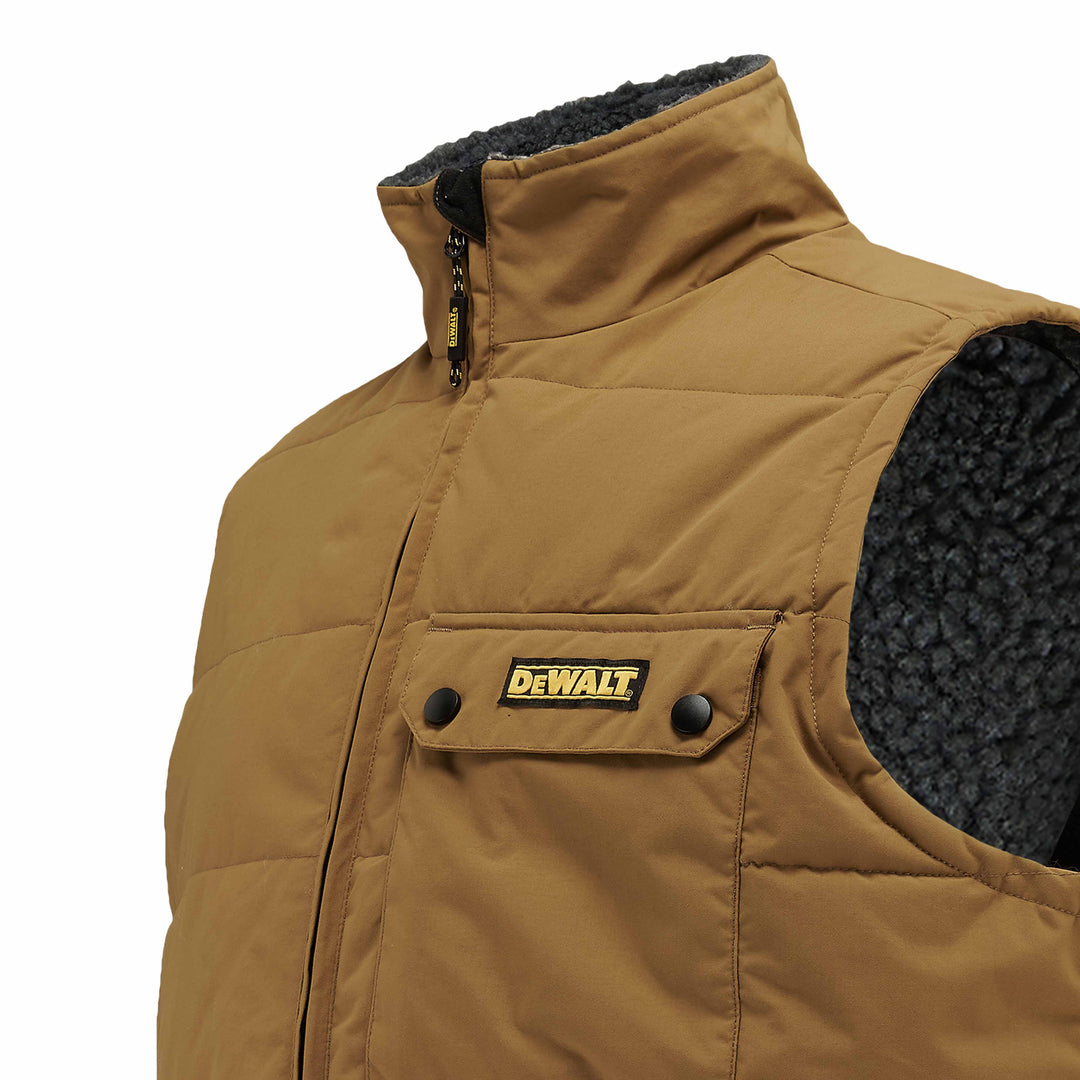 DEWALT Guildford Men's Borg Fleece Lined, Water Resistant, Puffer Work Gilet Feature View