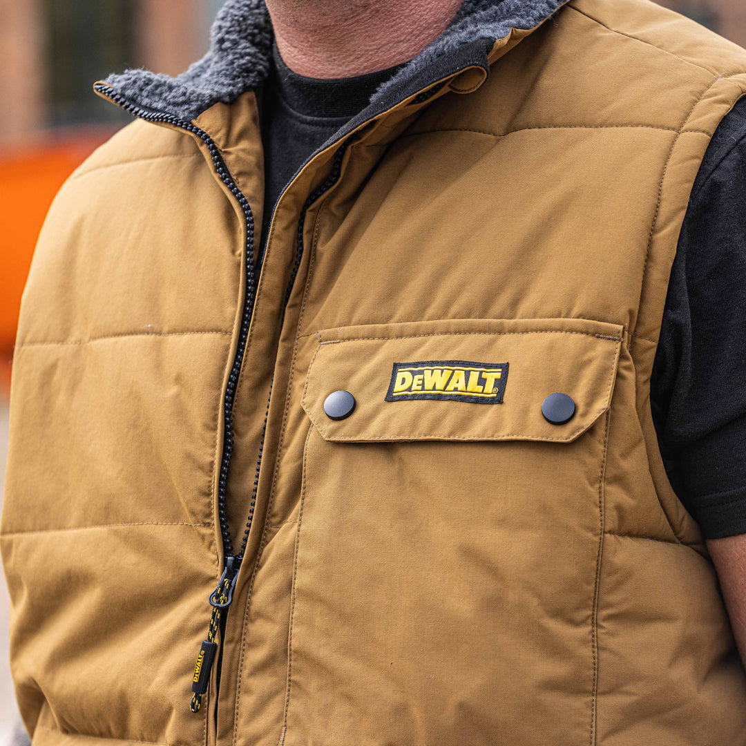 DEWALT Guildford Men's Borg Fleece Lined, Water Resistant, Puffer Work Gilet Feature View Model