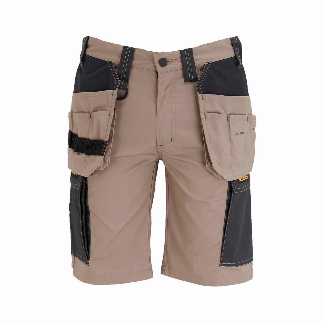 DEWALT High Point Pro-Stretch Slim Fit Holster Pocket Shorts Stone Front View