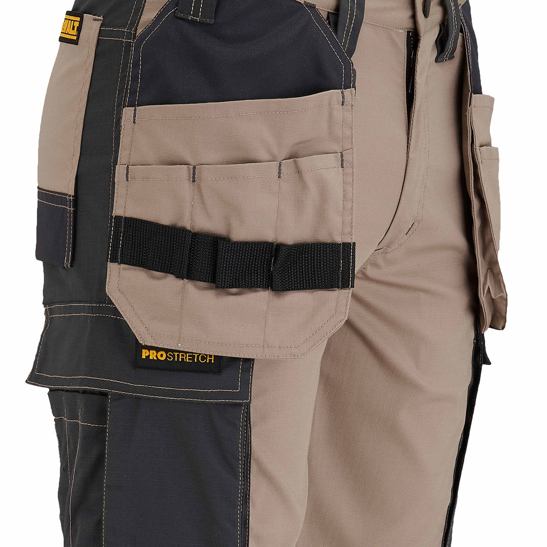 DEWALT High Point Pro-Stretch Slim Fit Holster Pocket Shorts Stone Pocket Detail View Right