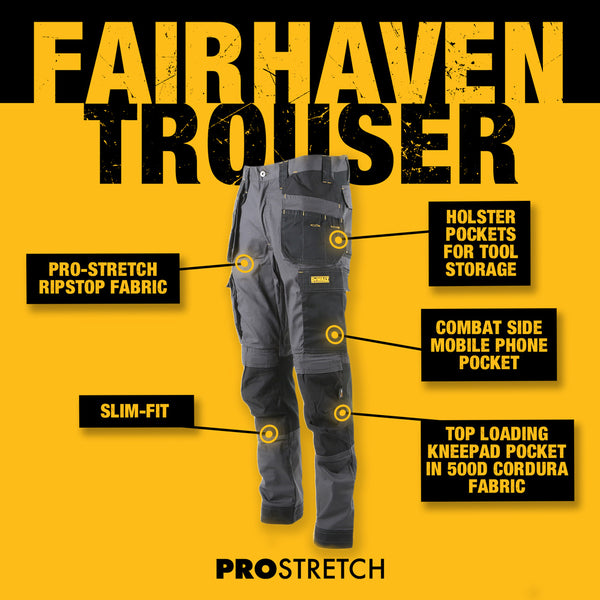 DEWALT Mens Fairhaven ProStretch Slim Fit Holster Pocket Work Trousers  Grey W30L31  Amazoncouk Fashion